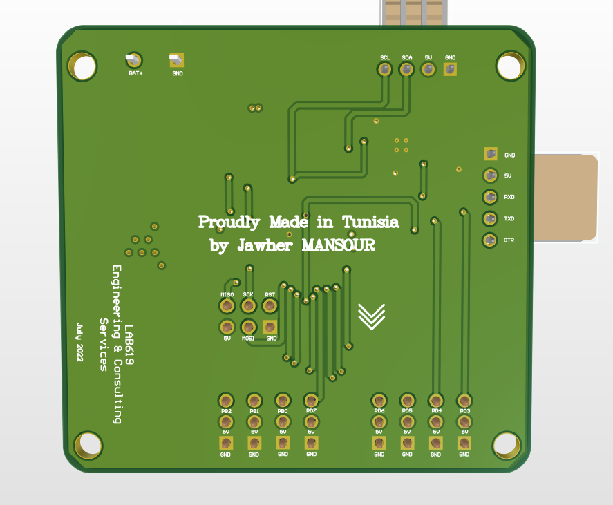 PCB Rendred Bottom View