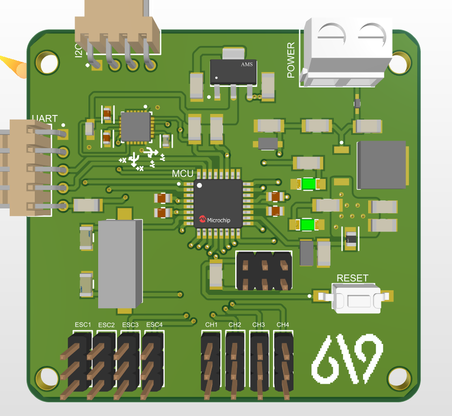 PCB Rendred Top View