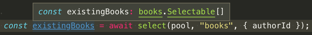 Screenshot: inferred return type