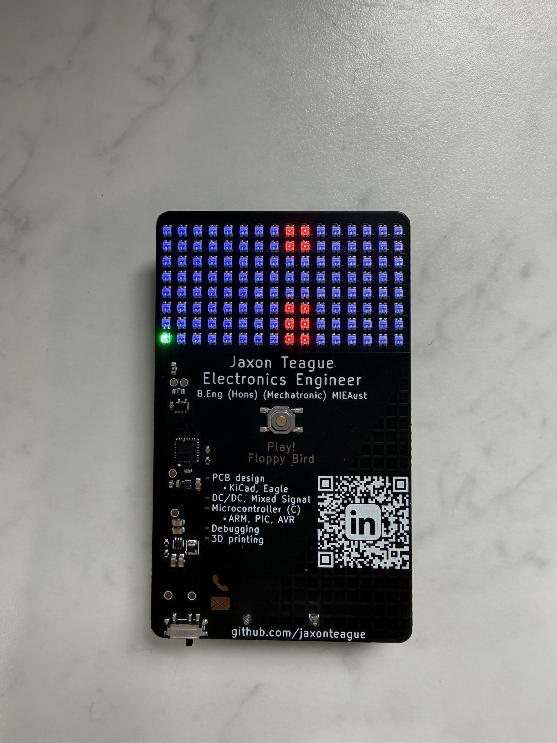 Business card, from the project README