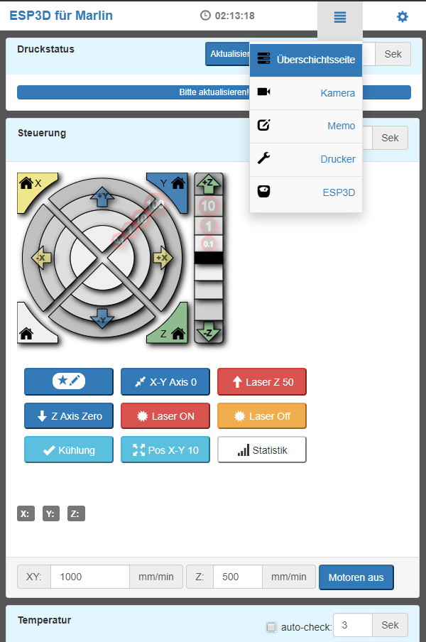 ESP3D WebUI Vorschau