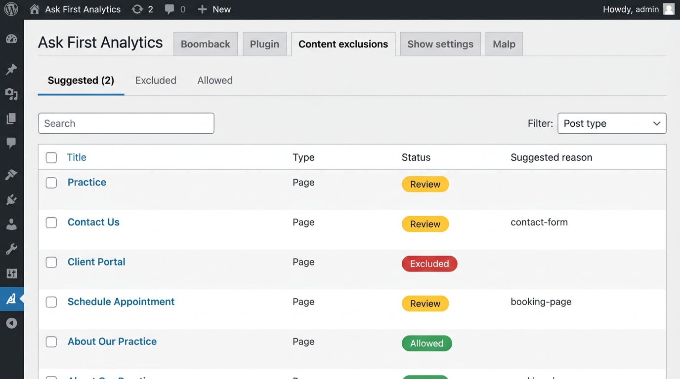 Content inventory