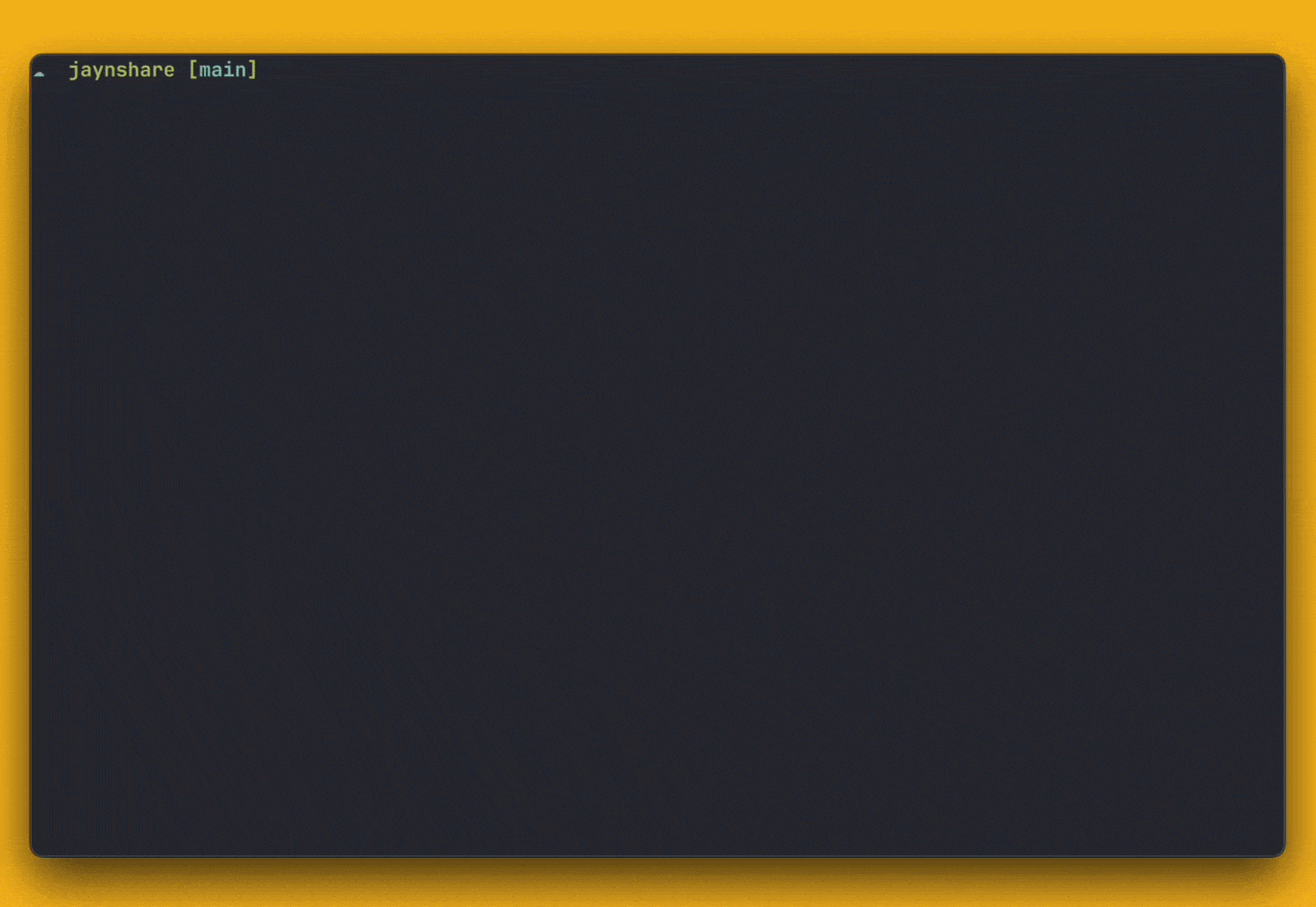 jaynshare demo: Claude Code session, account picker, and status
