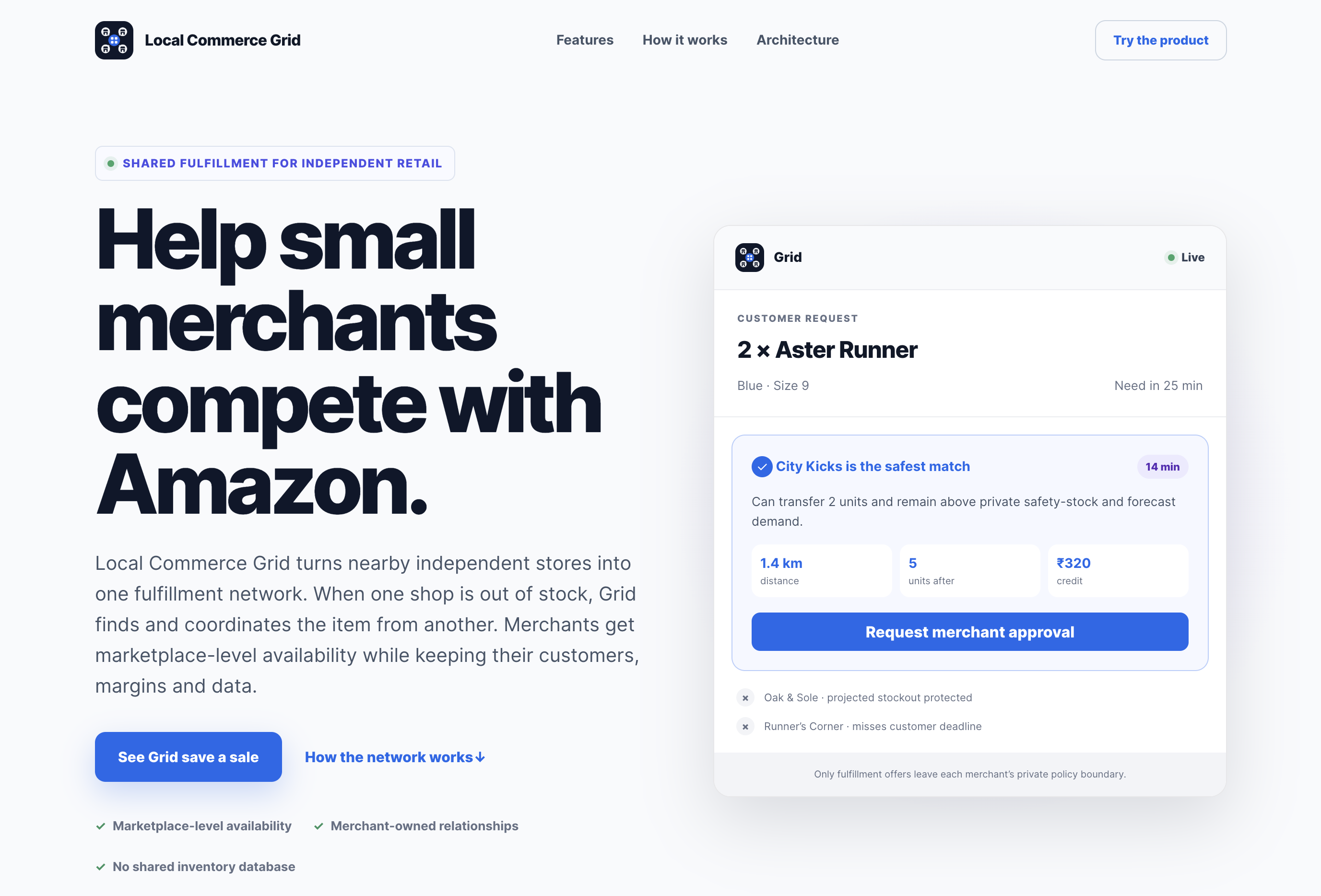 Local Commerce Grid helps small merchants compete with large marketplaces