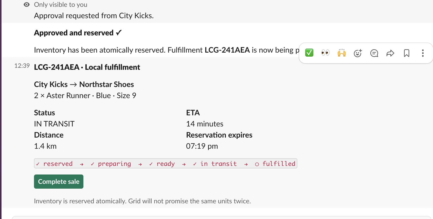 Grid tracks the local transfer in transit