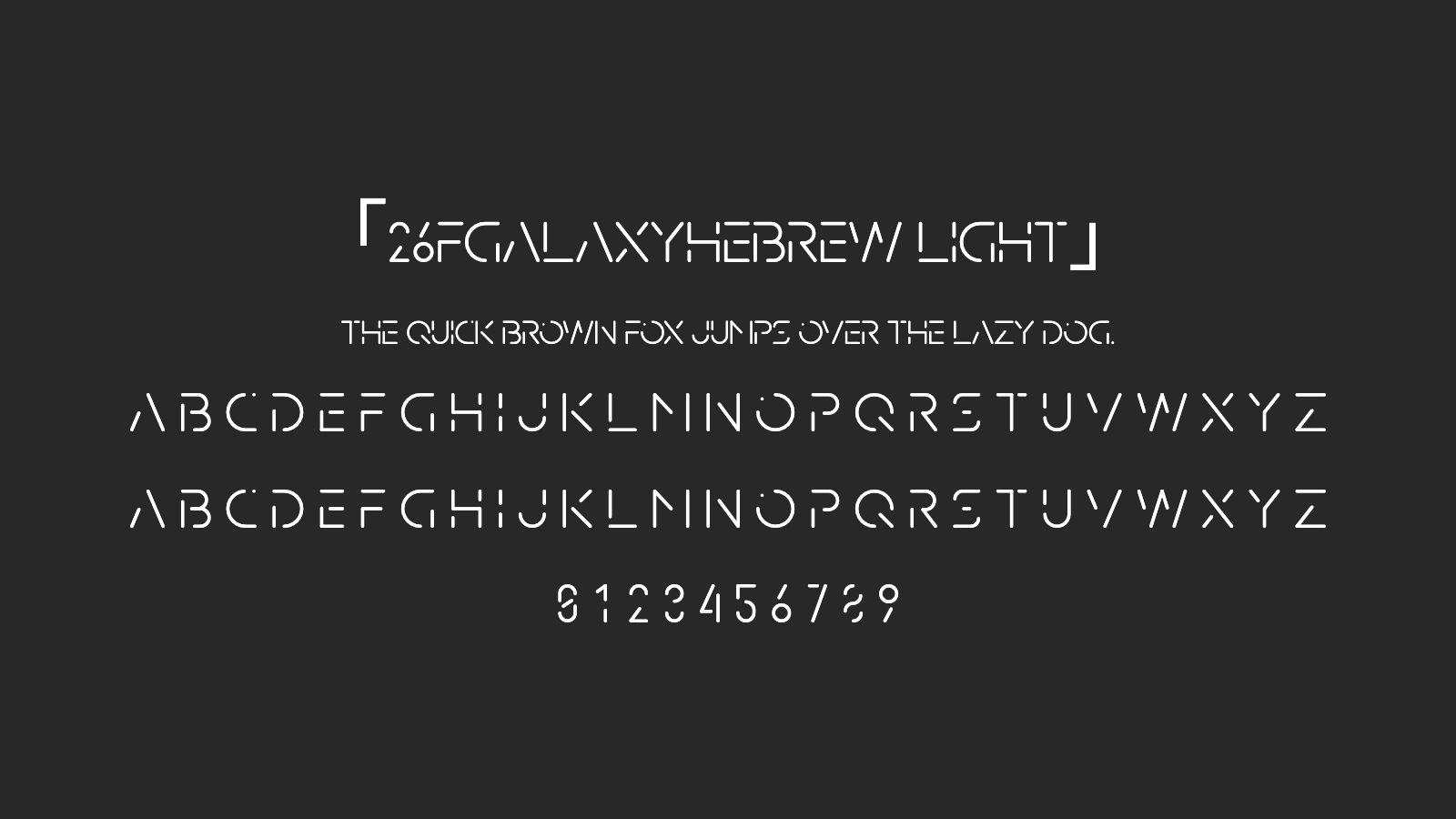 26FGalaxyHebrew-Light字体预览