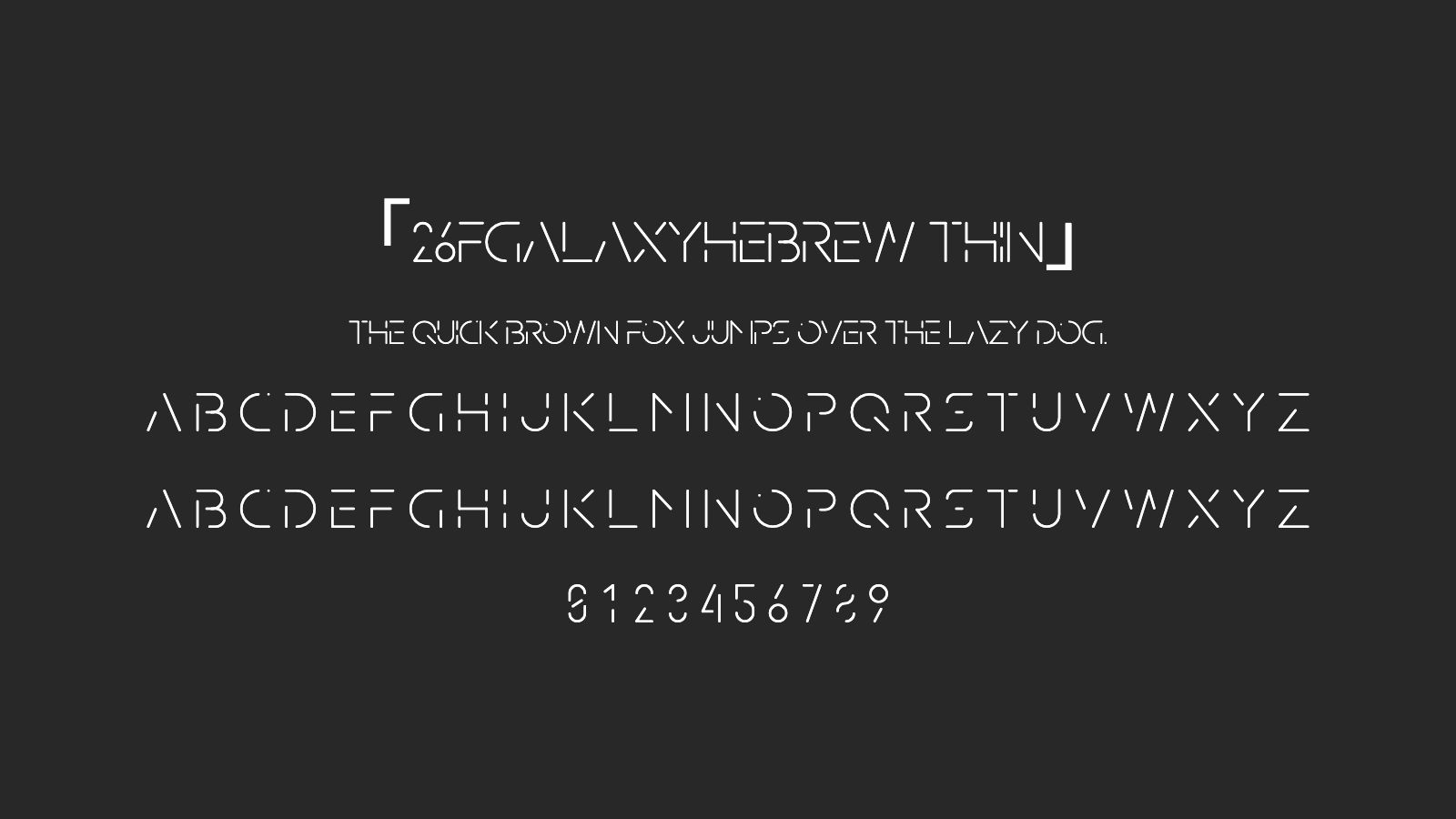 26FGalaxyHebrew-Thin字体预览