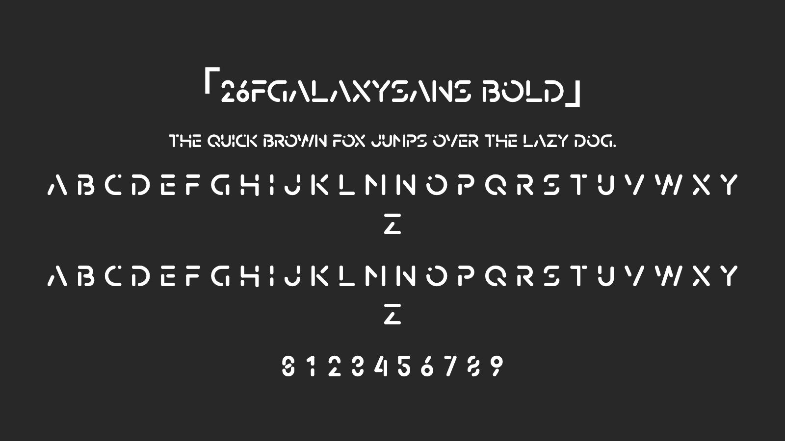 26FGalaxySans-Bold字体预览