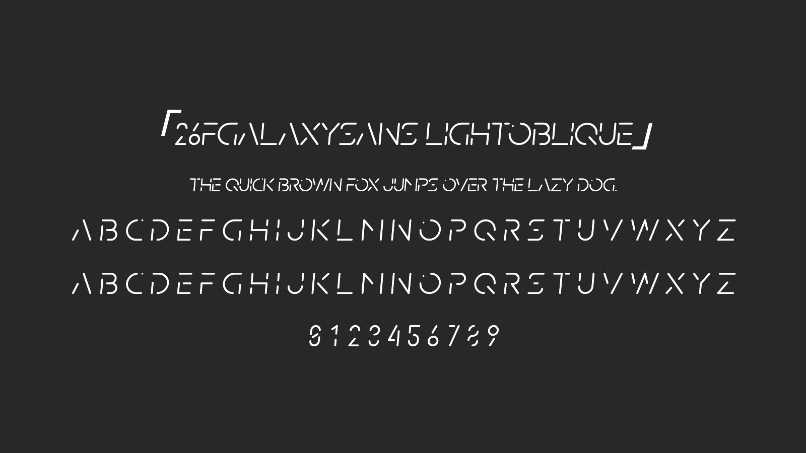 26FGalaxySans-LightOblique字体预览
