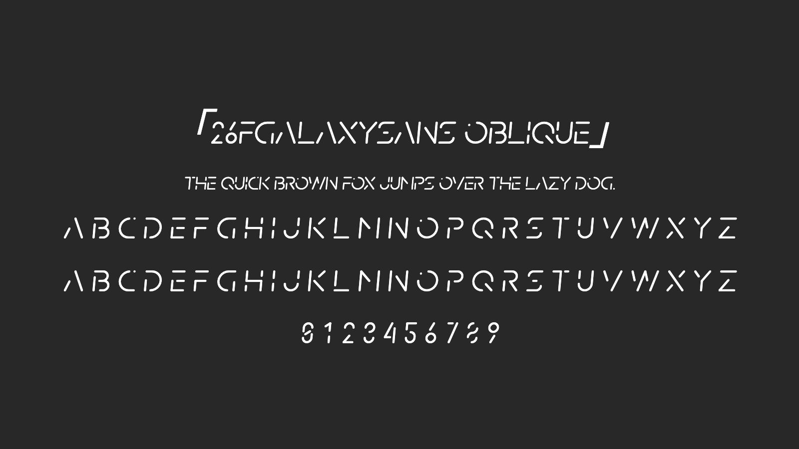 26FGalaxySans-Oblique字体预览