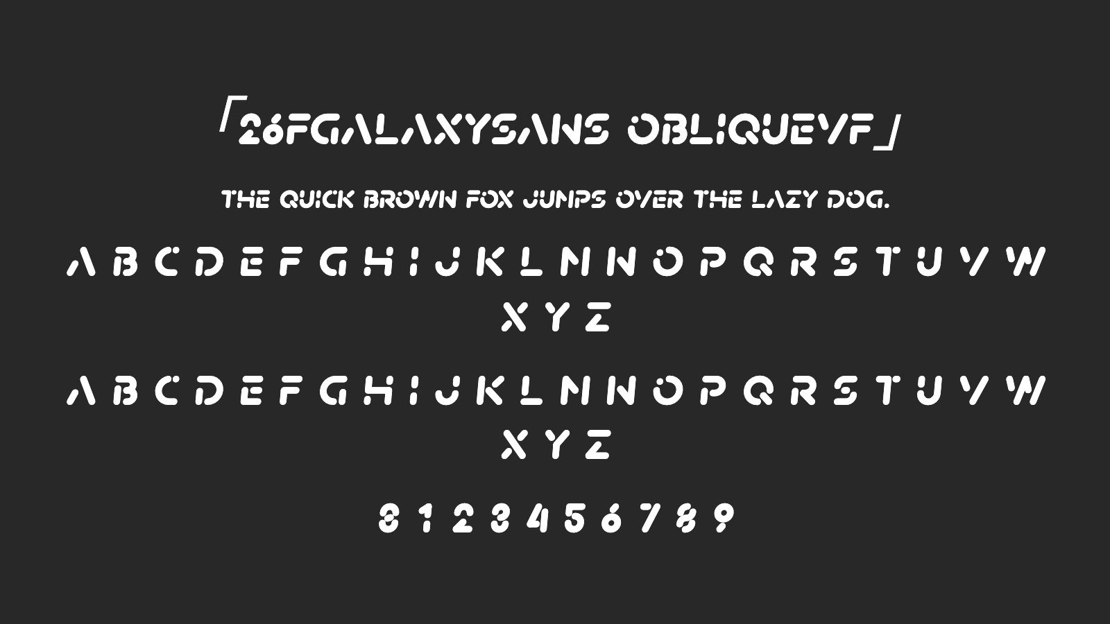 26FGalaxySans-ObliqueVF字体预览