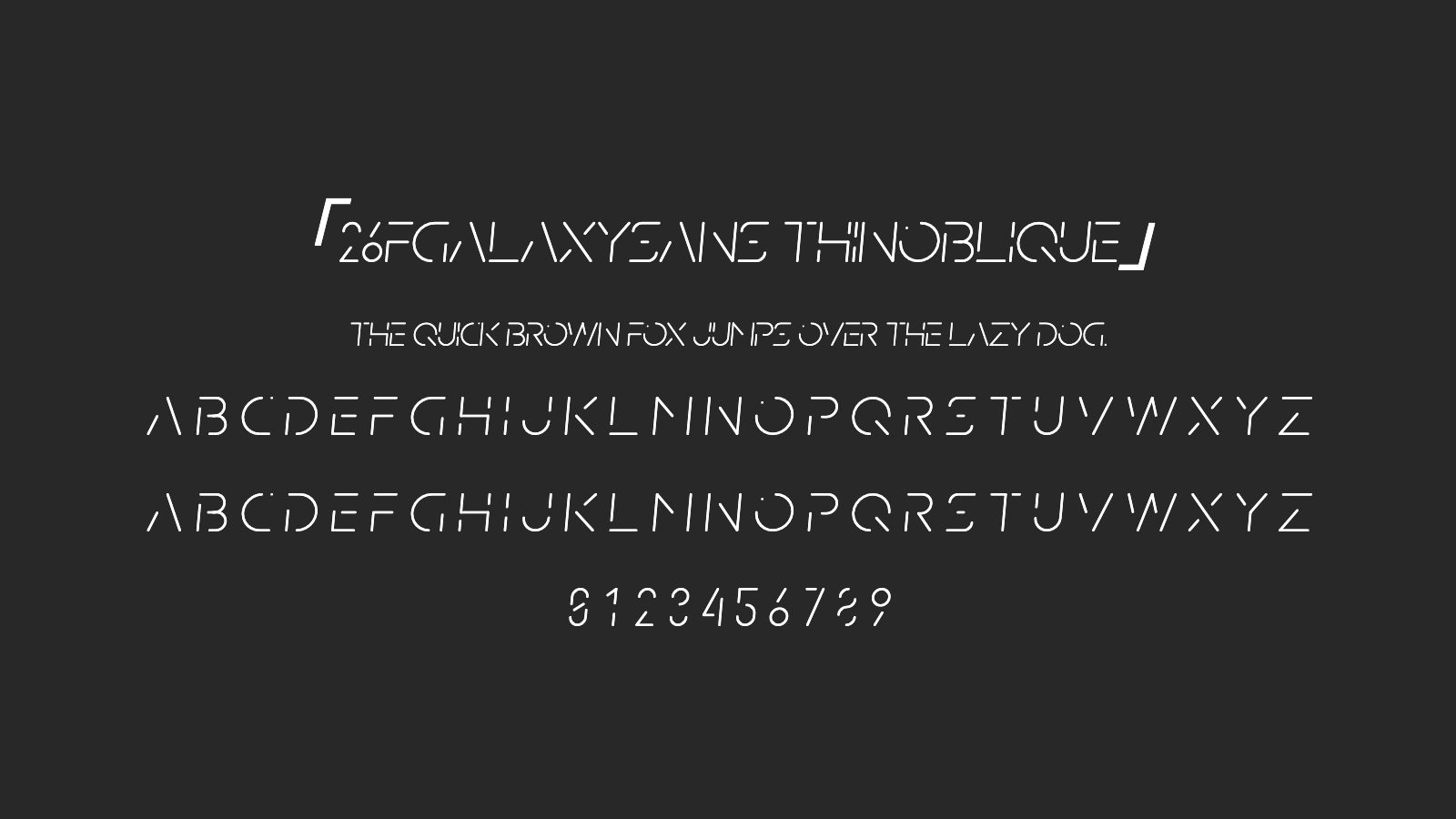26FGalaxySans-ThinOblique字体预览