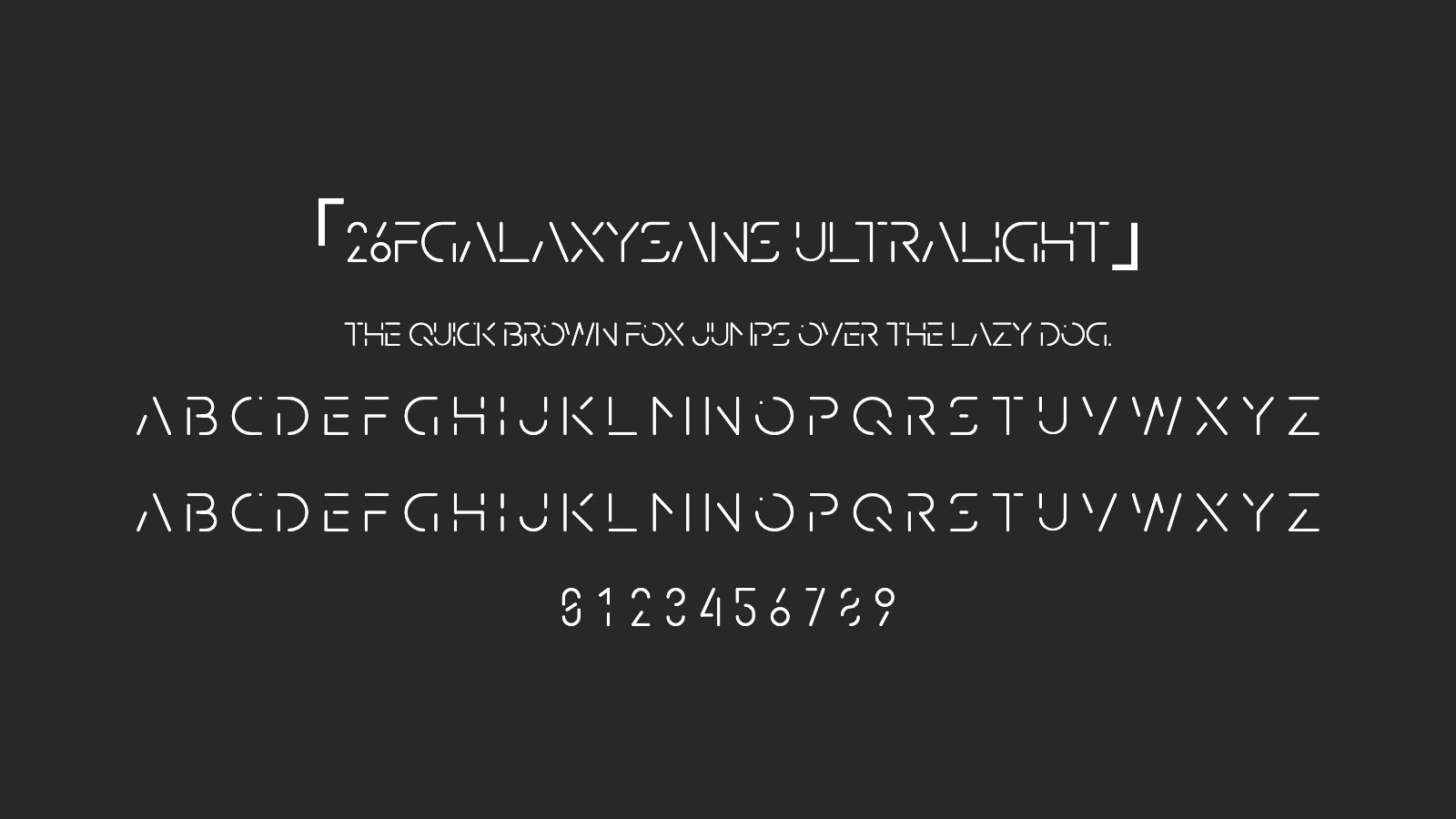 26FGalaxySans-UltraLight字体预览