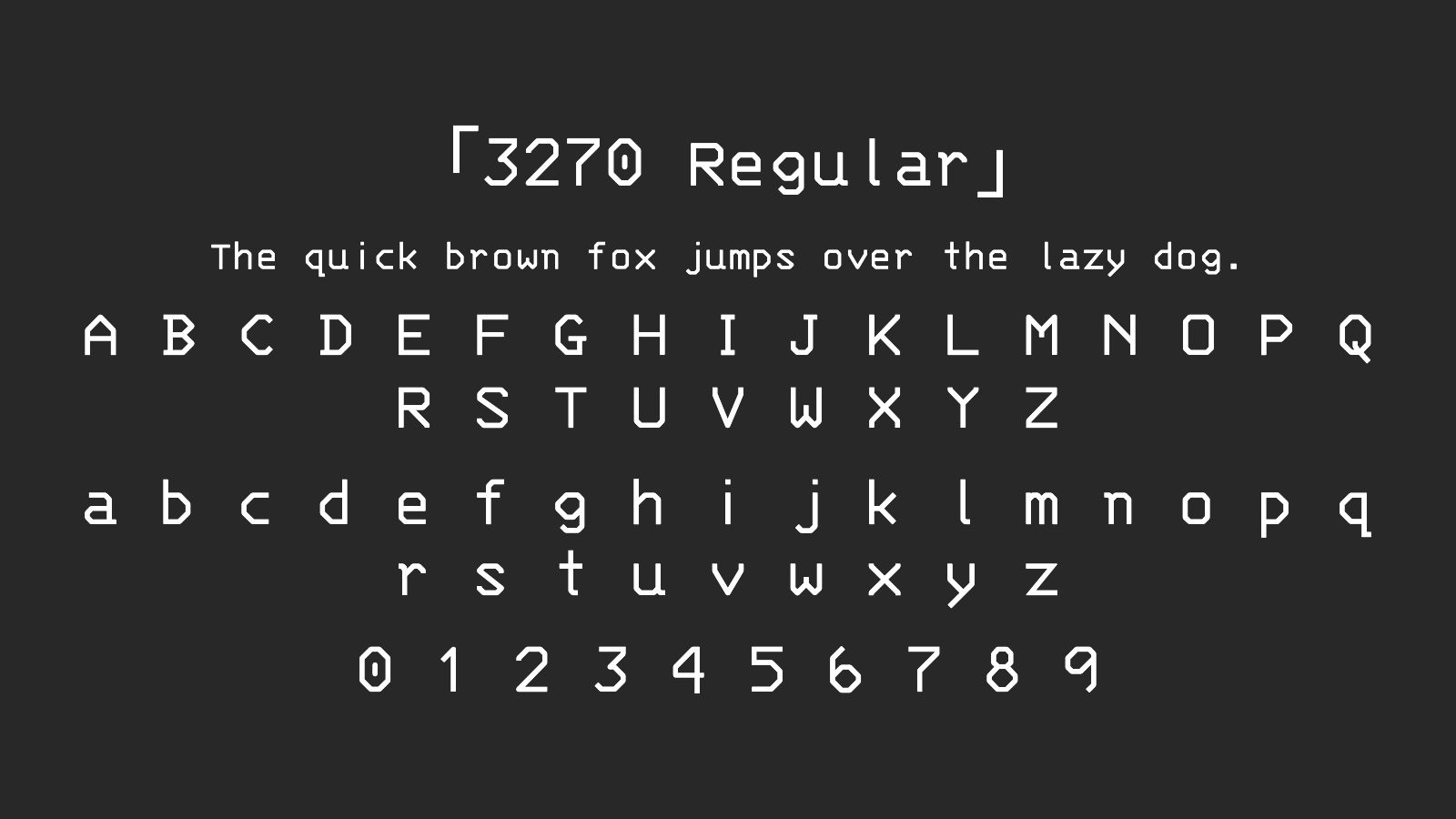 3270-Regular字体预览