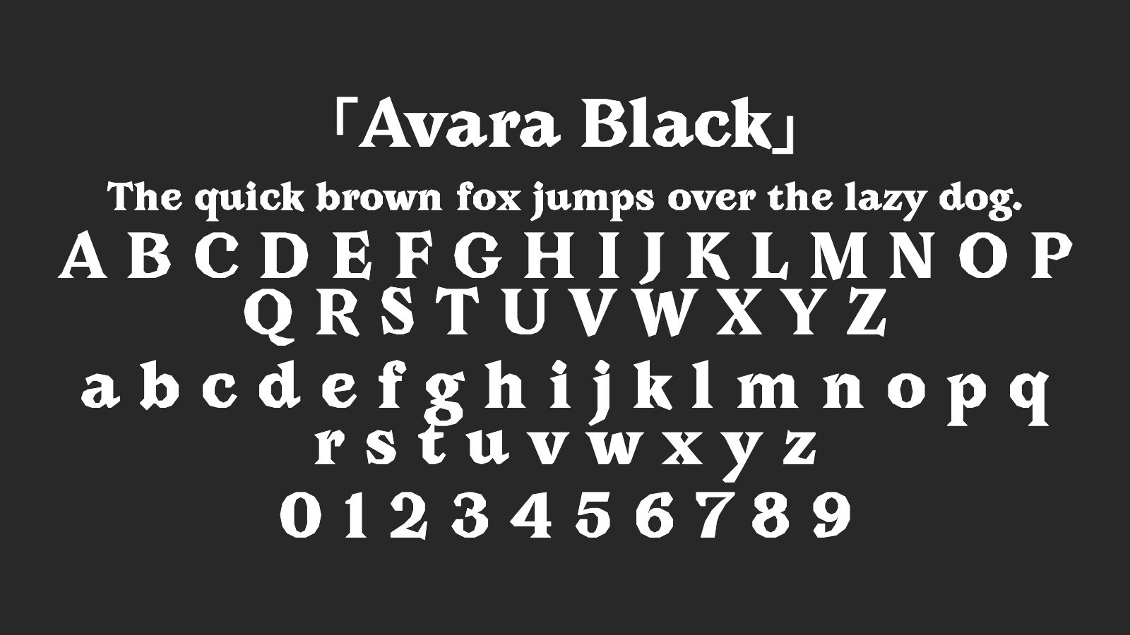 Avara-Black字体预览