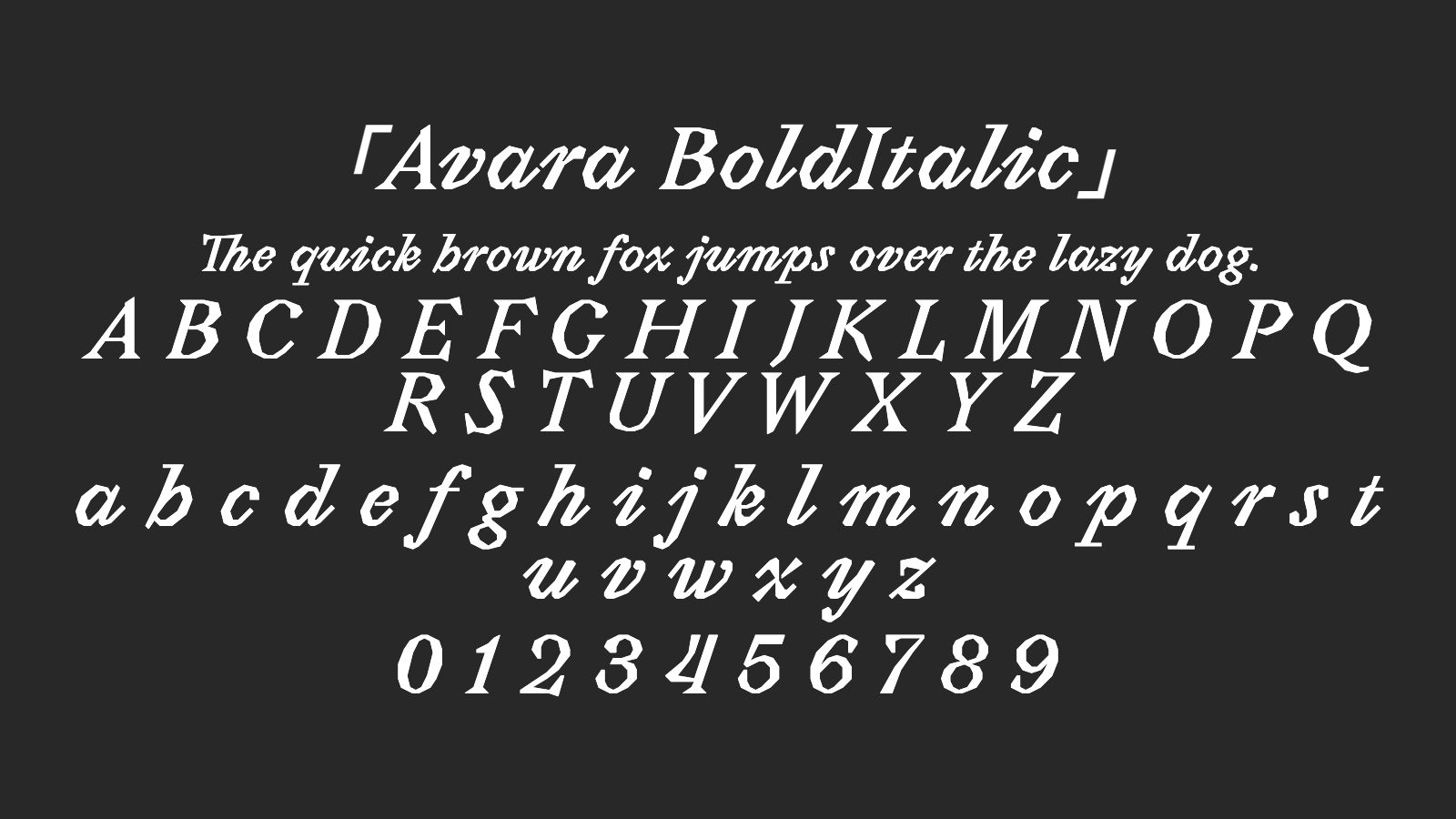 Avara-BoldItalic字体预览