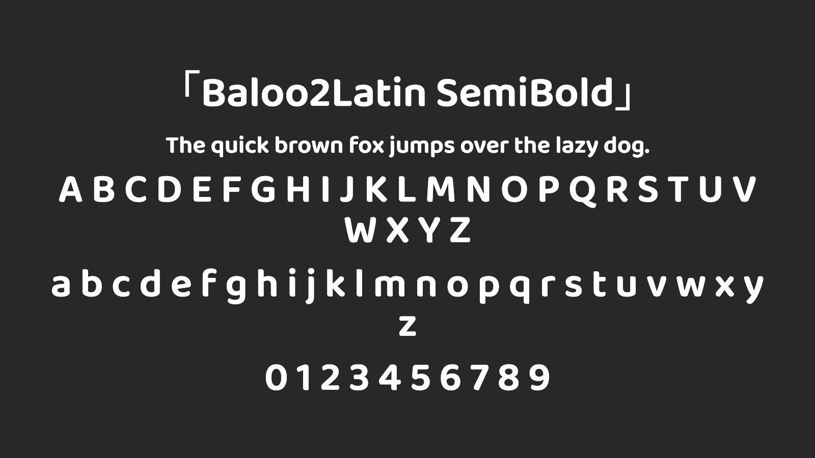 Baloo2Latin-SemiBold字体预览