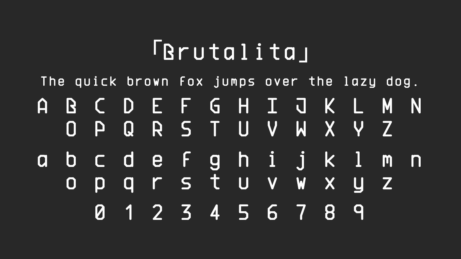 Brutalita字体预览