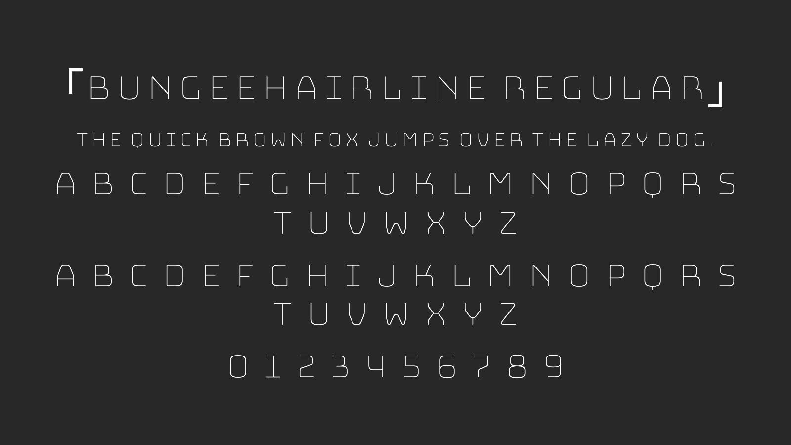 BungeeHairline-Regular字体预览