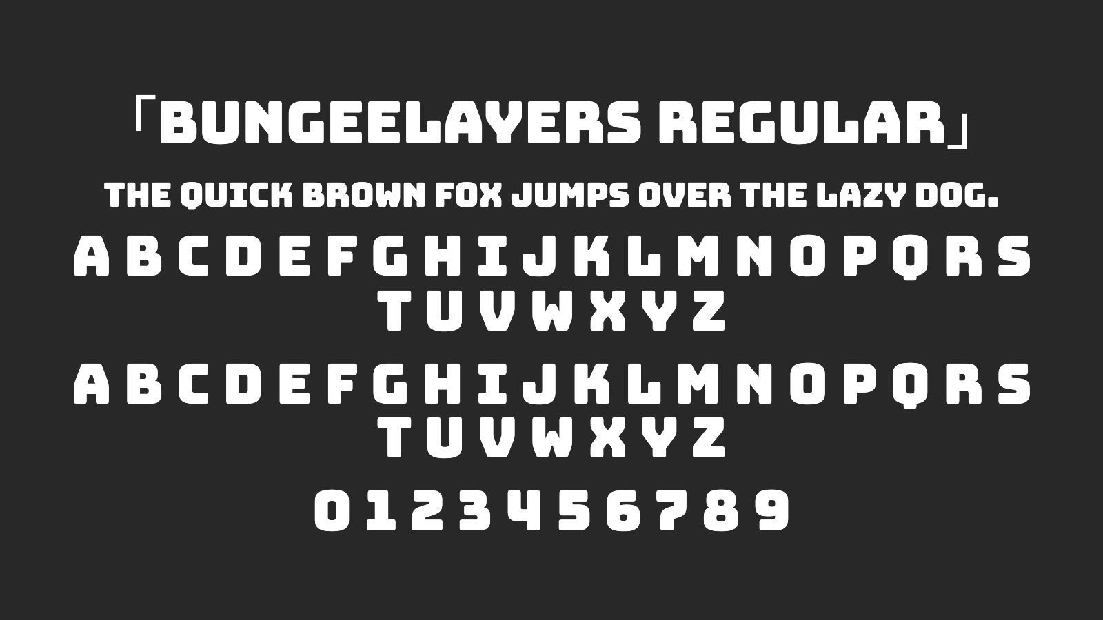 BungeeLayers-Regular字体预览