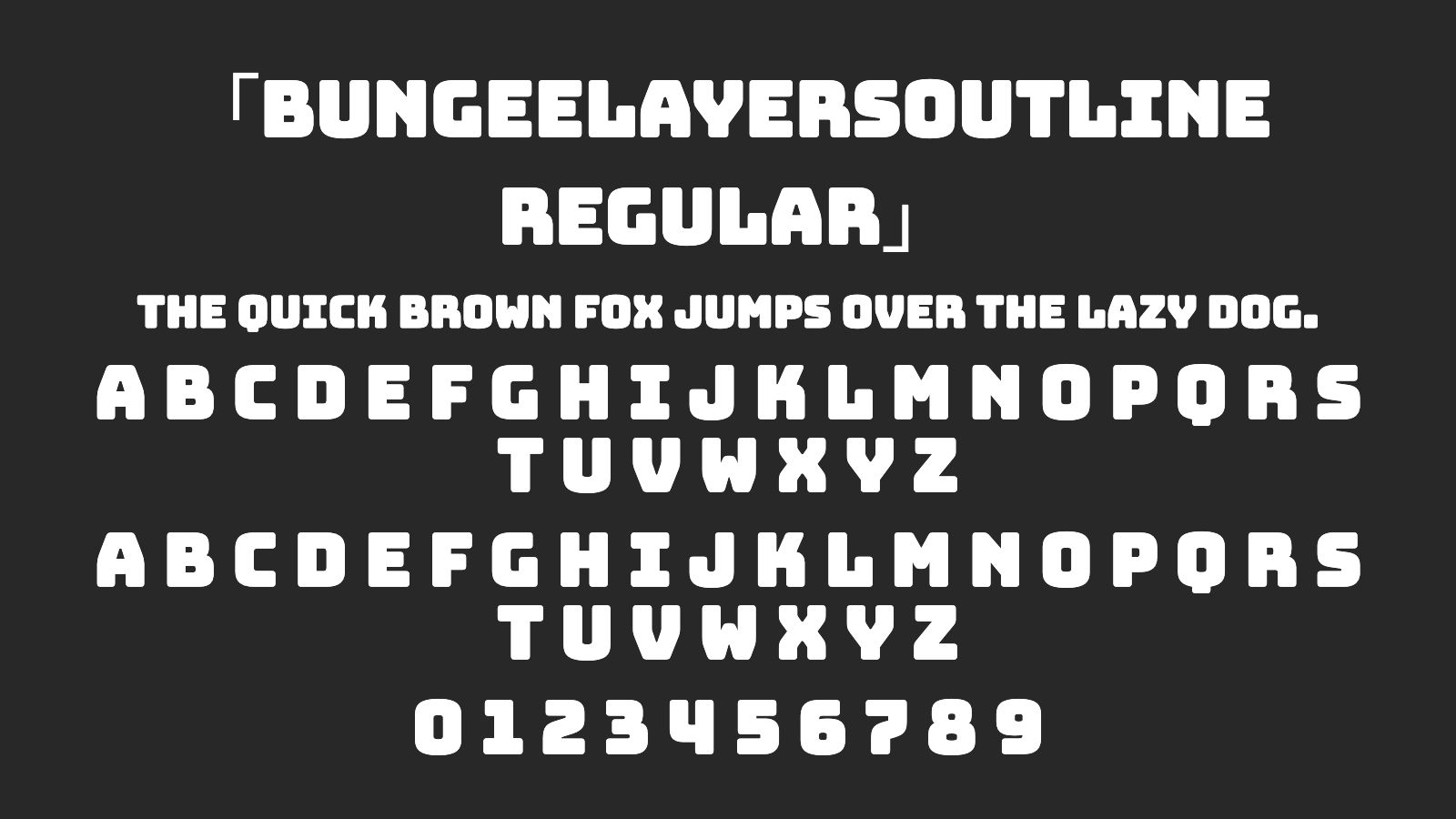 BungeeLayersOutline-Regular字体预览
