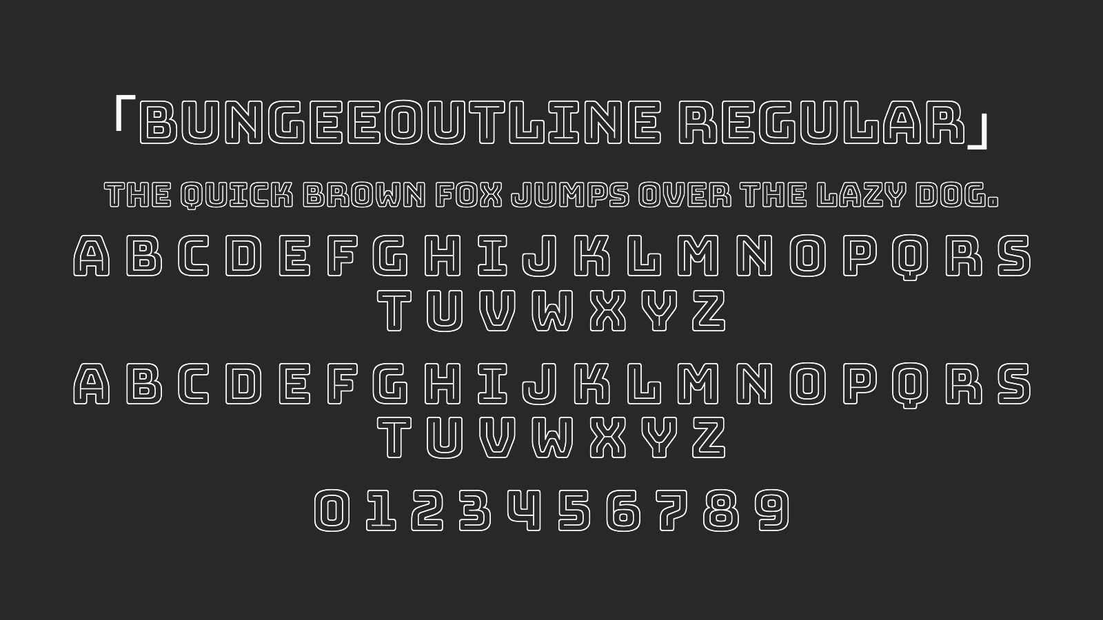BungeeOutline-Regular字体预览