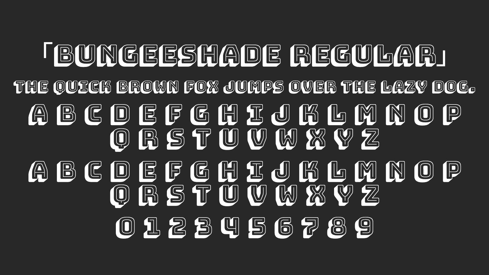 BungeeShade-Regular字体预览