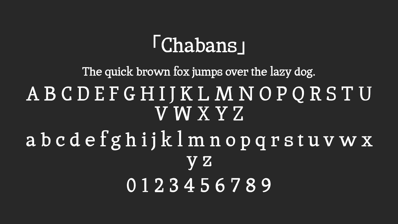 Chabans字体预览