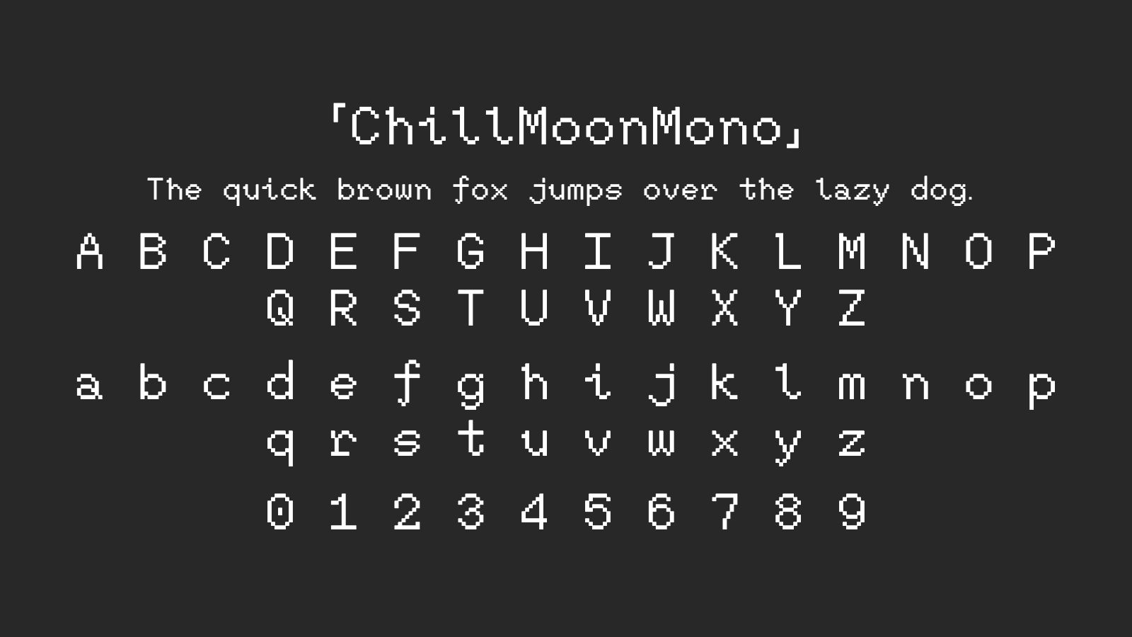 ChillMoonMono字体预览