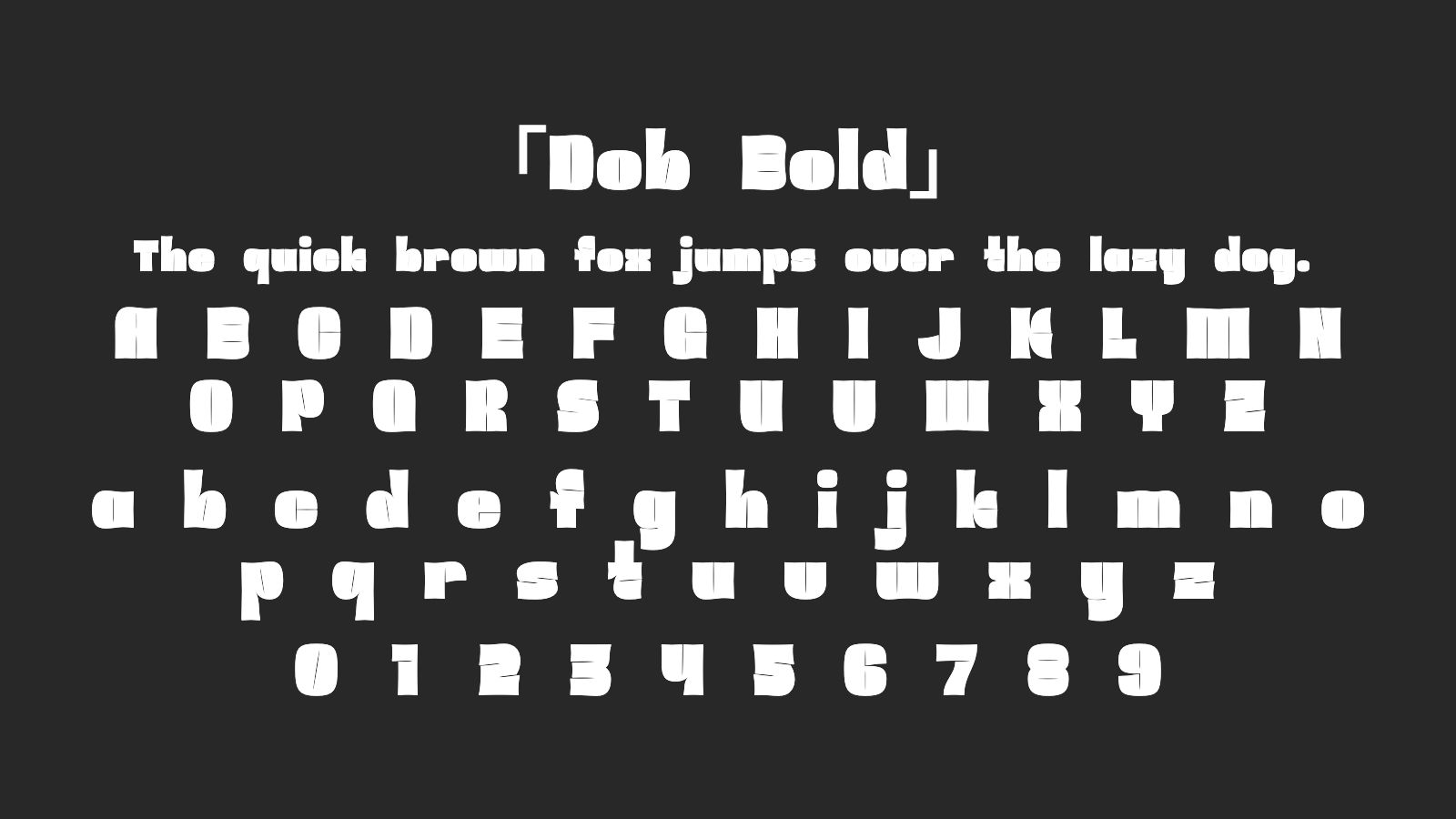 Dob-Bold字体预览