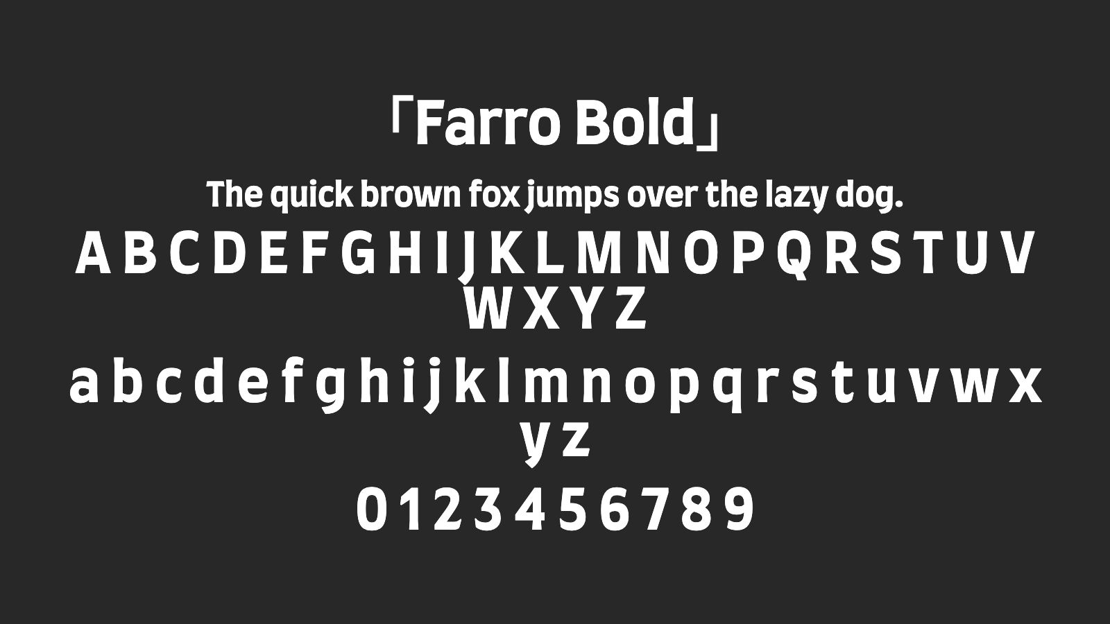 Farro-Bold字体预览