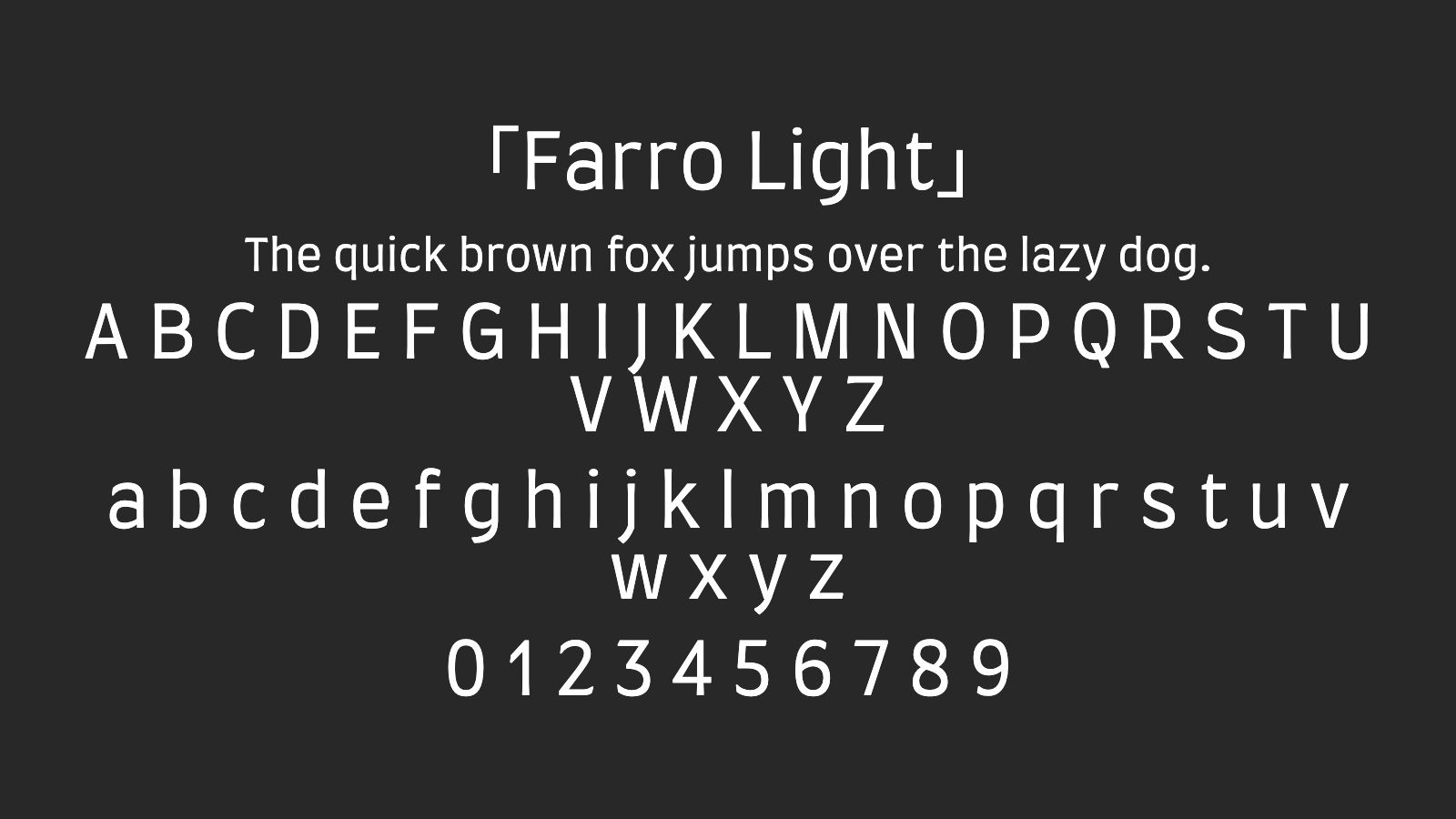 Farro-Light字体预览