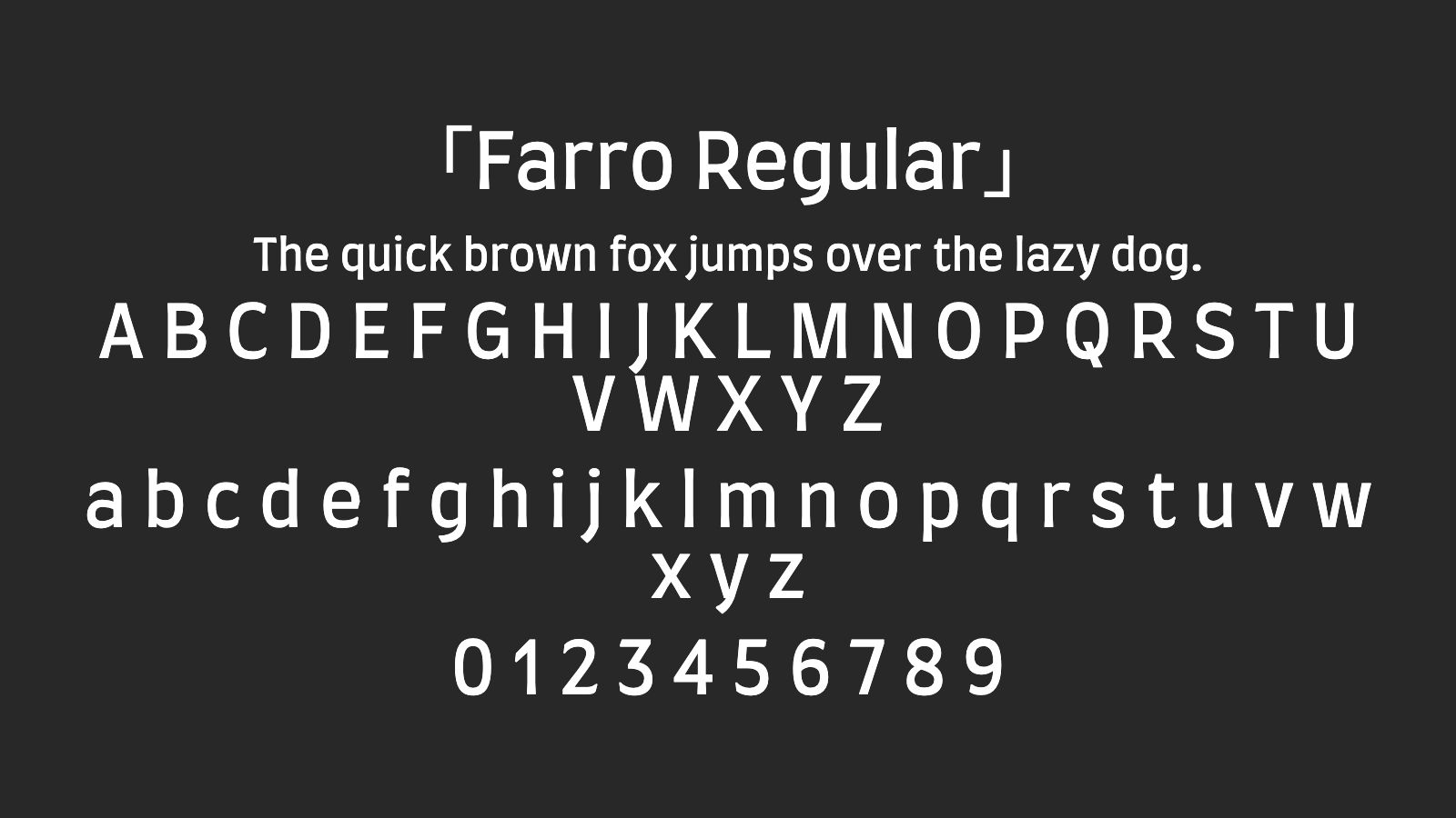Farro-Regular字体预览