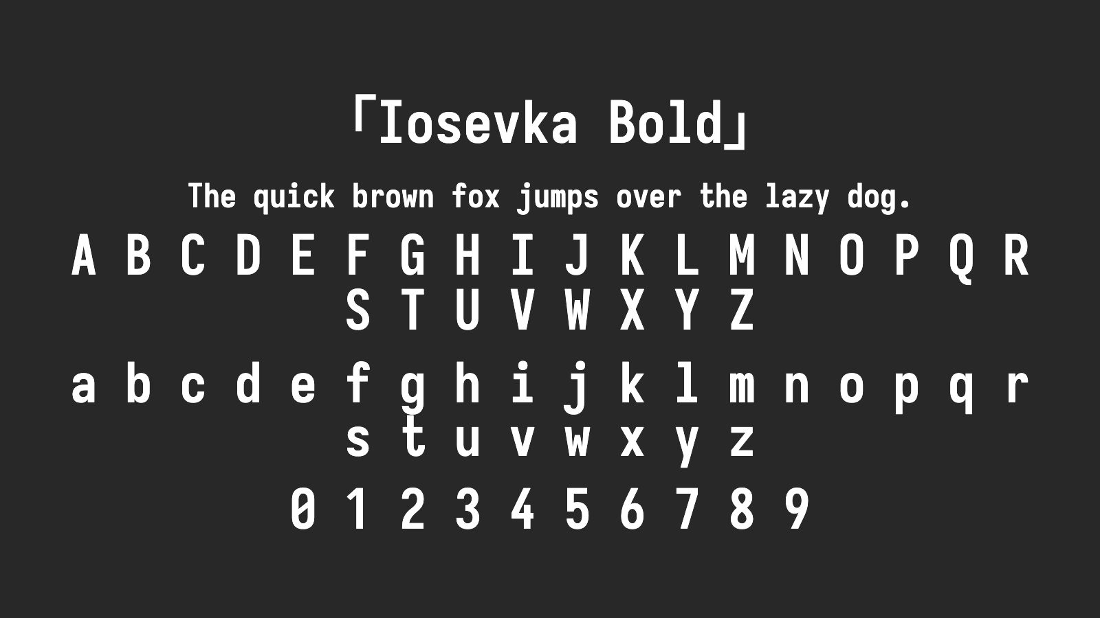 Iosevka-Bold字体预览
