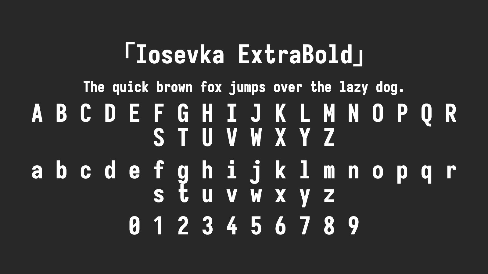 Iosevka-ExtraBold字体预览