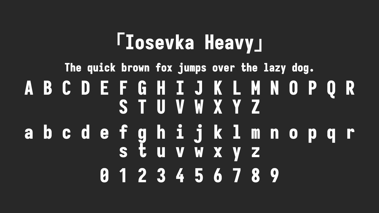 Iosevka-Heavy字体预览