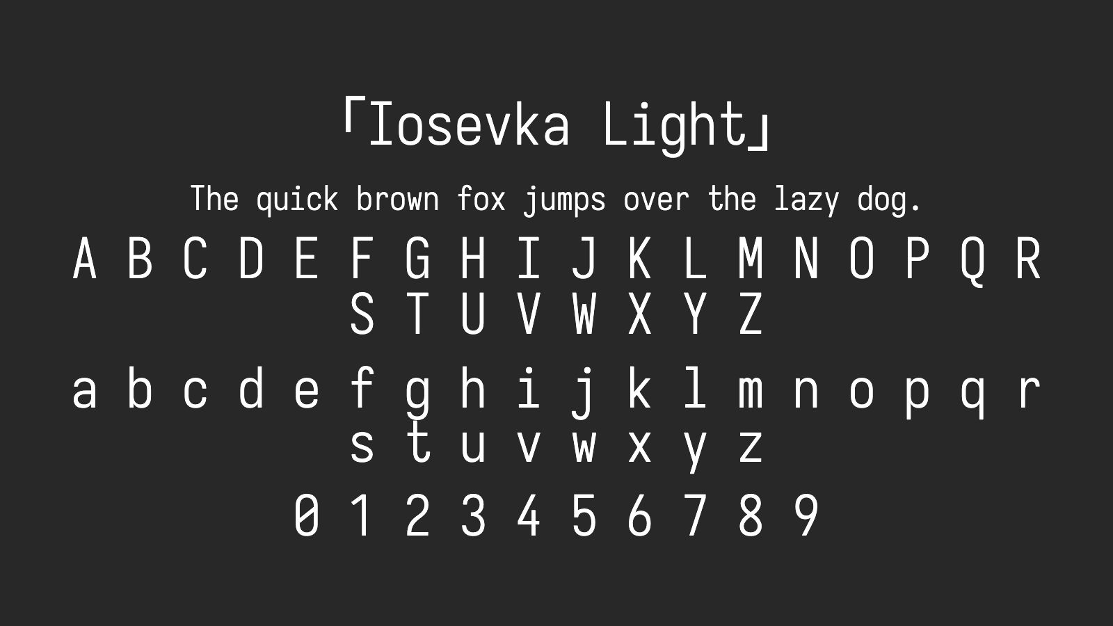 Iosevka-Light字体预览