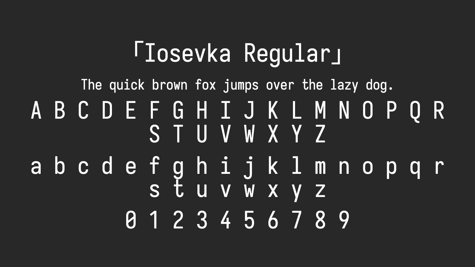 Iosevka-Regular字体预览