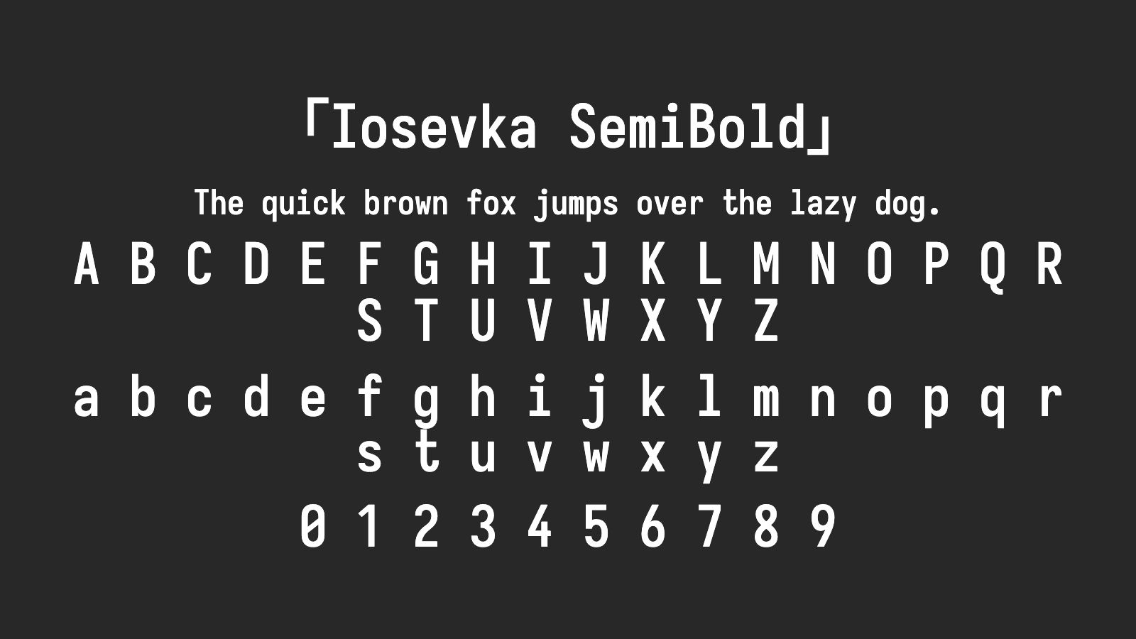 Iosevka-SemiBold字体预览