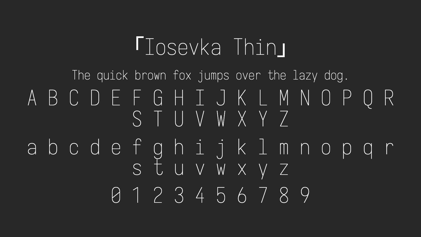 Iosevka-Thin字体预览