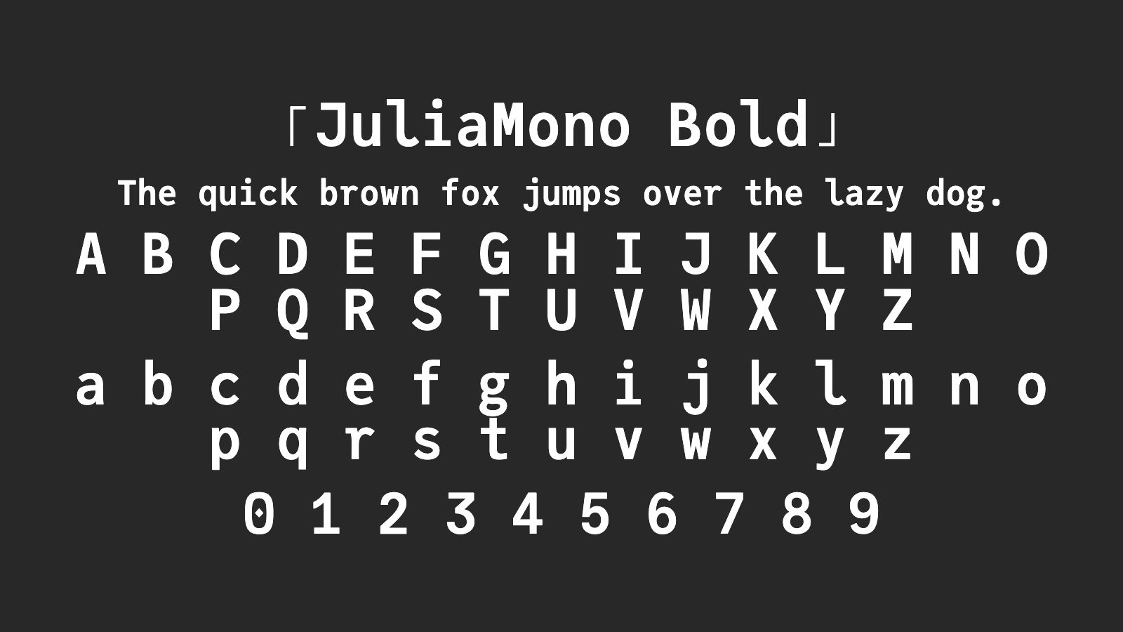 JuliaMono-Bold字体预览