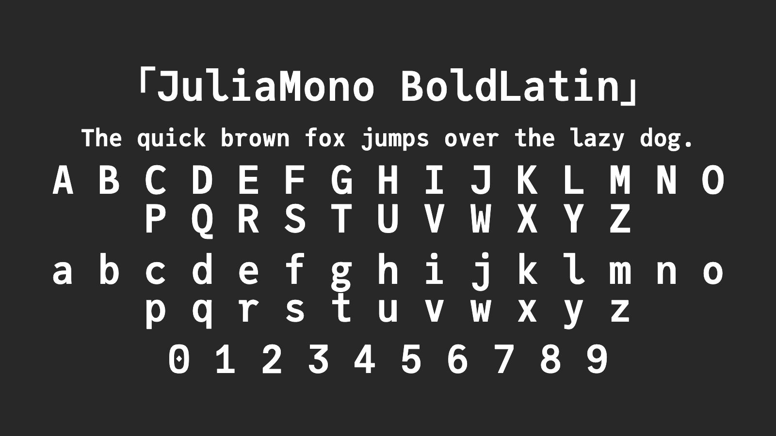 JuliaMono-BoldLatin字体预览
