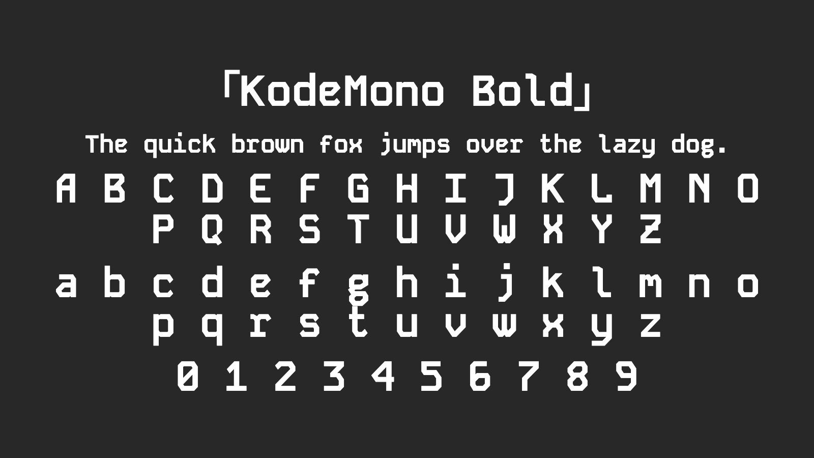 KodeMono-Bold字体预览