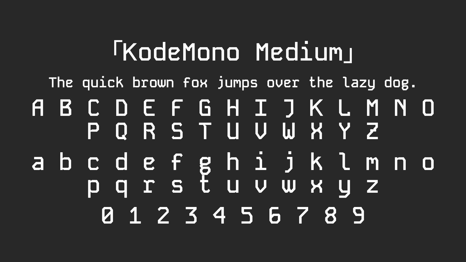 KodeMono-Medium字体预览