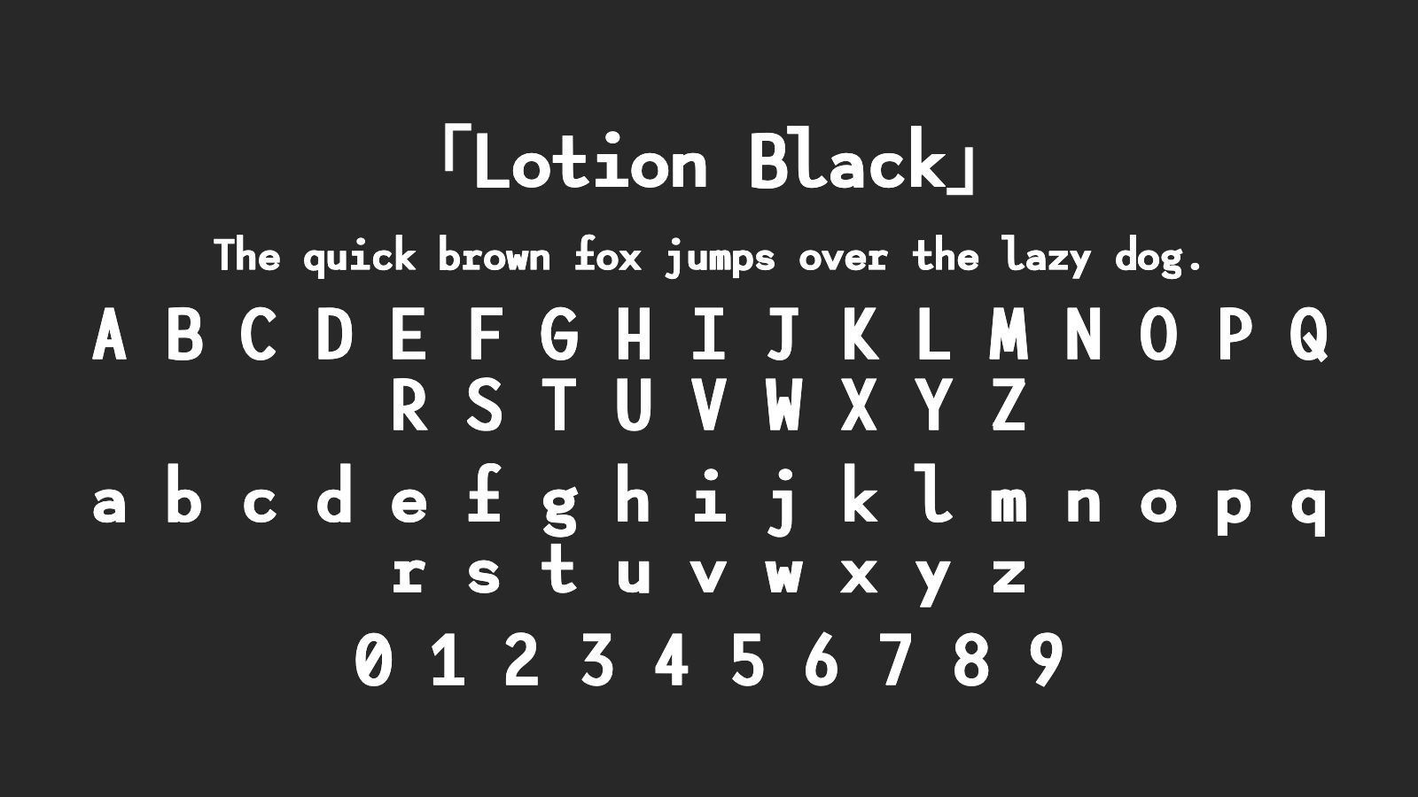 Lotion-Black字体预览