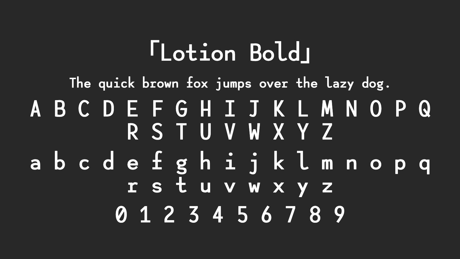 Lotion-Bold字体预览