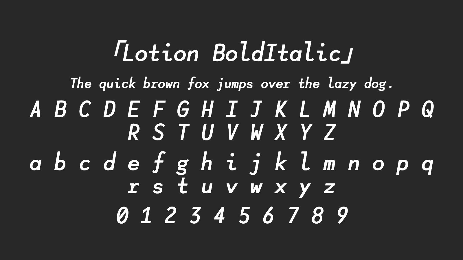Lotion-BoldItalic字体预览