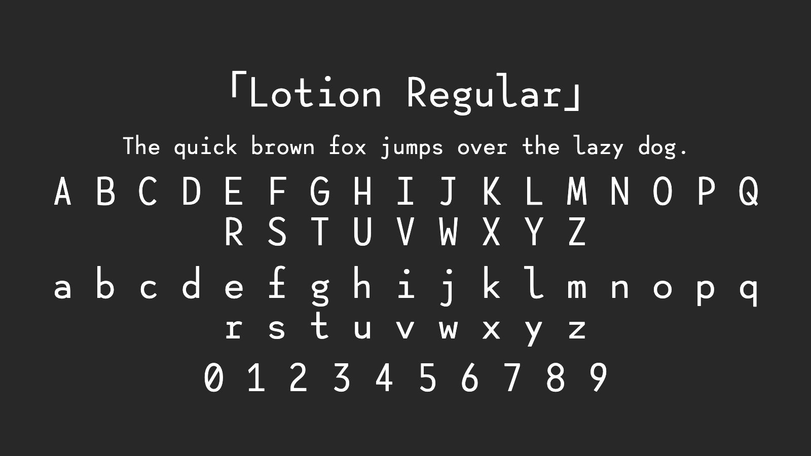 Lotion-Regular字体预览