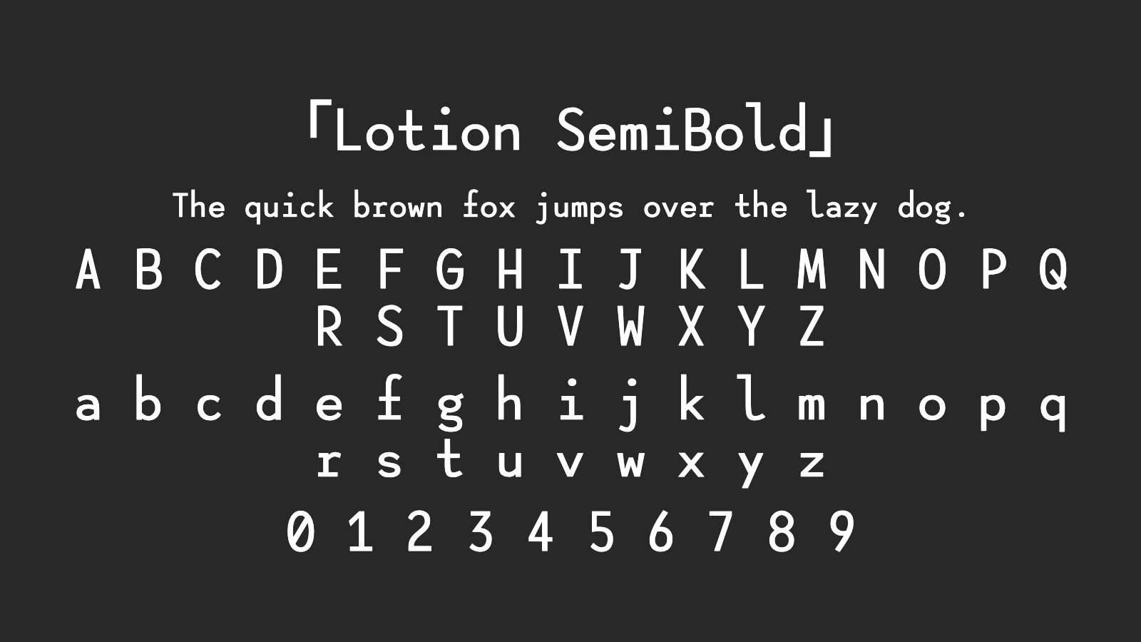 Lotion-SemiBold字体预览