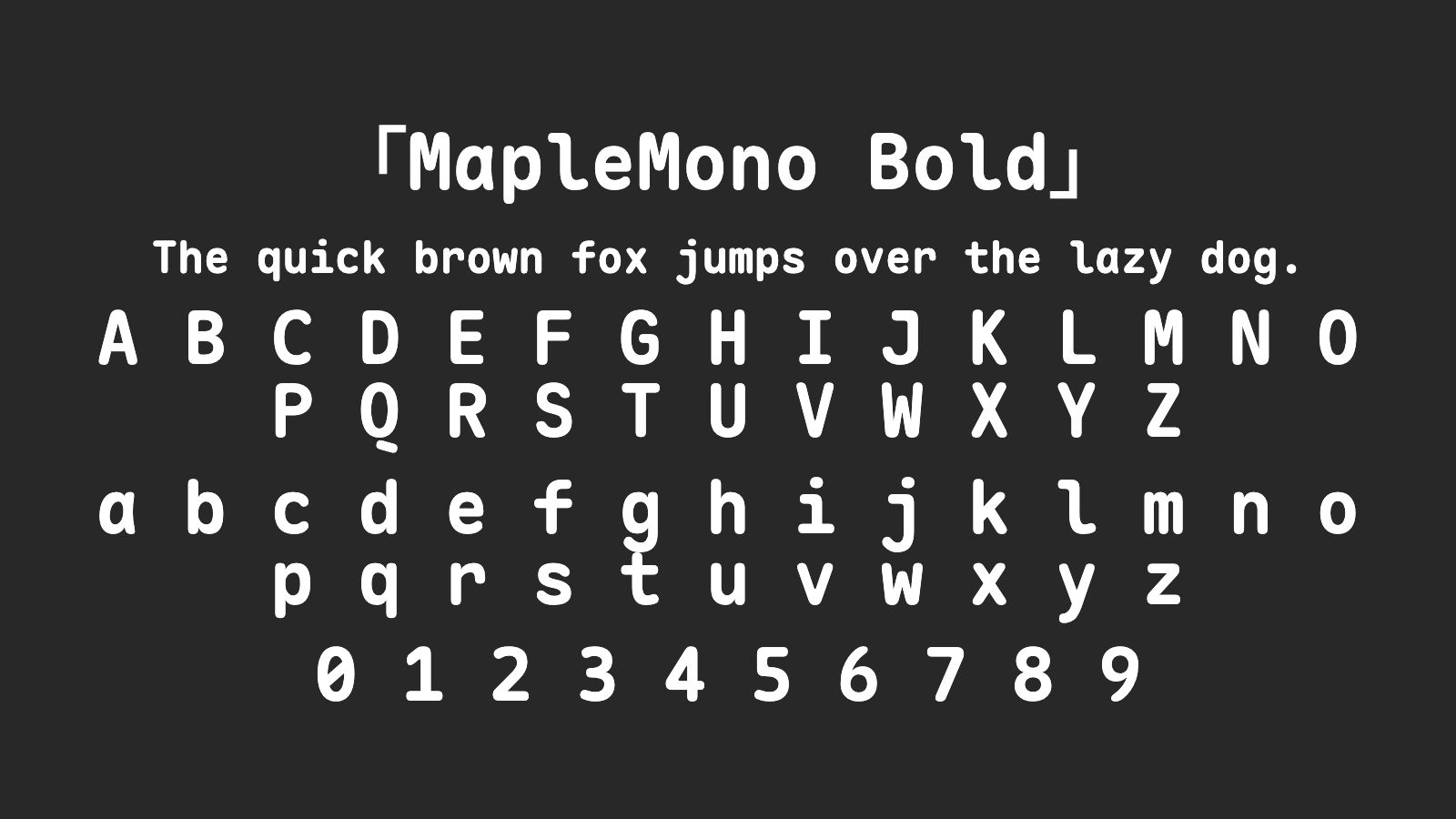 MapleMono-Bold字体预览